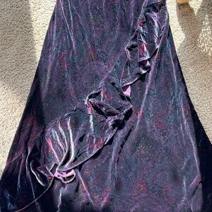 Vintage Velvet Paisley Ruffle skirt by Ralph Lauren